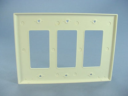 Cooper PJ263A Almond 3-Gang Decorator GFCI Unbreakable Mid-Size Wallplate Cover