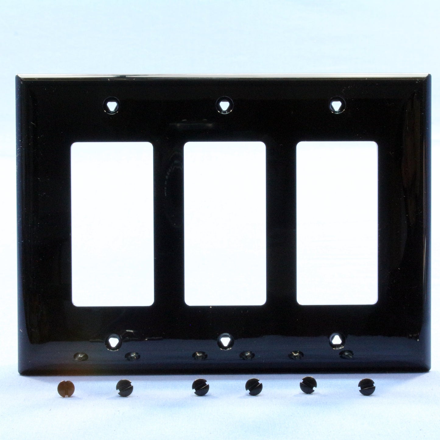 Cooper Black 3-Gang Decorator Unbreakable MidSize Wallplate Rocker Cover PJ263BK