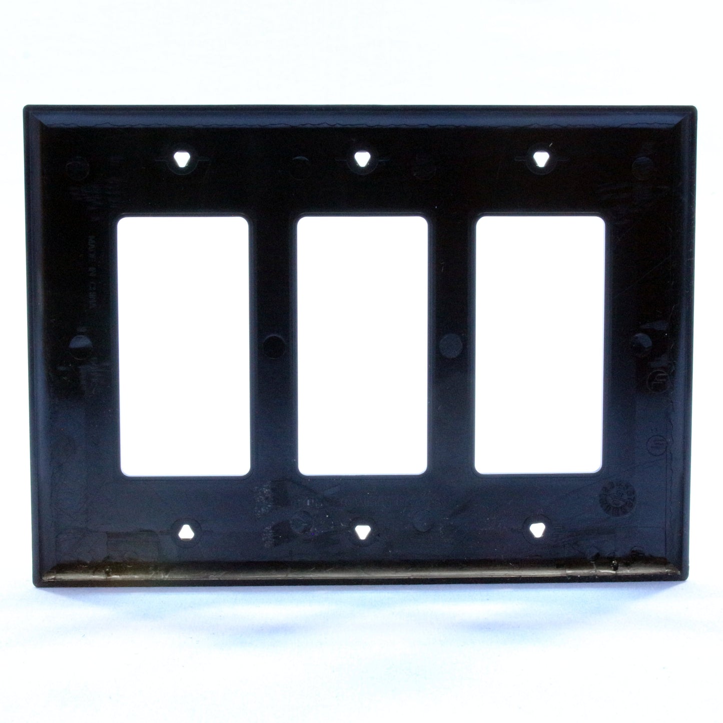 Cooper Black 3-Gang Decorator Unbreakable MidSize Wallplate Rocker Cover PJ263BK