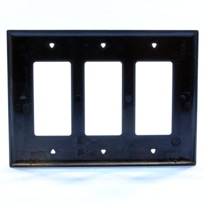 Cooper Black 3-Gang Decorator Unbreakable MidSize Wallplate Rocker Cover PJ263BK