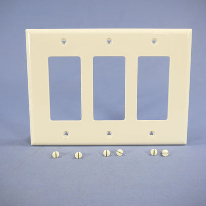 Cooper PJ263LA Light Almond 3-Gang Decorator GFCI Nylon Mid-Size Wallplate Cover