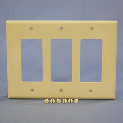 Cooper PJ263V Ivory 3-Gang Decorator GFCI Unbreakable Mid-Size Wallplate Cover