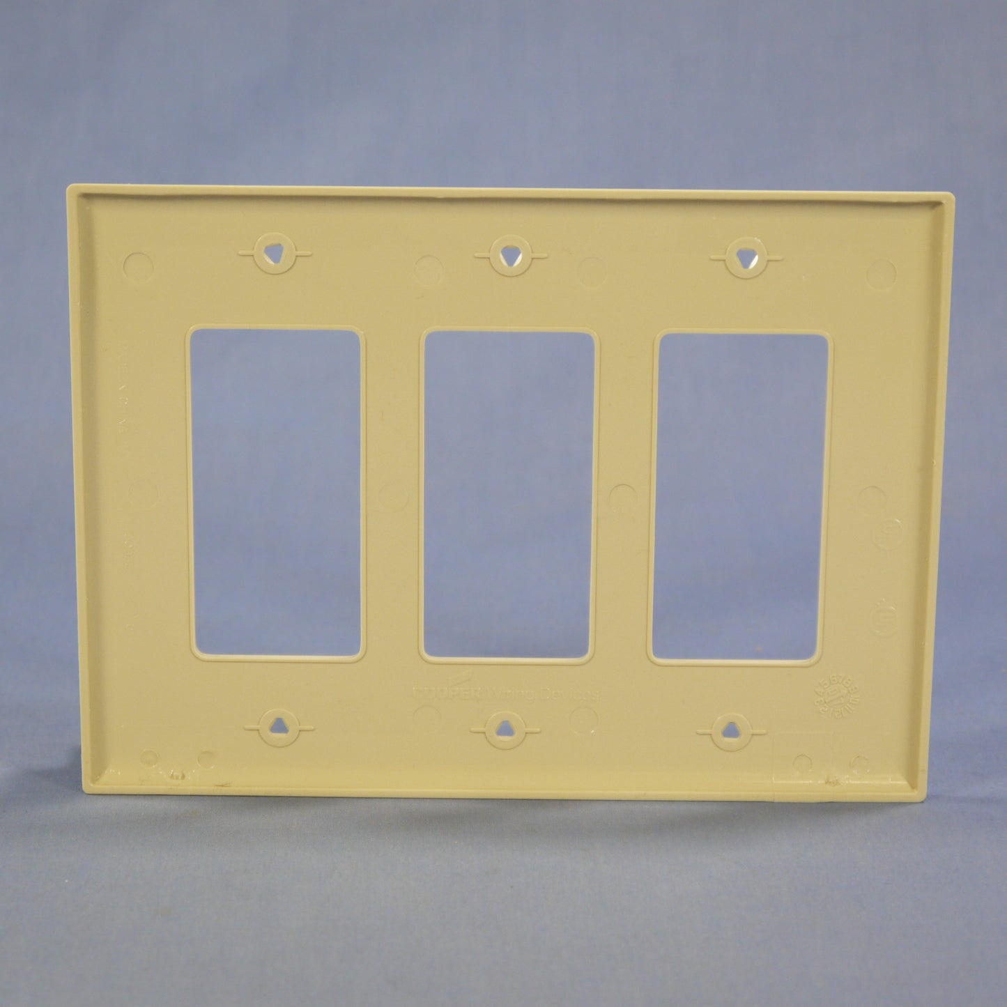 Cooper PJ263V Ivory 3-Gang Decorator GFCI Unbreakable Mid-Size Wallplate Cover