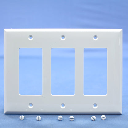 Cooper PJ263W White 3-Gang Decorator GFCI Nylon Mid-Size Wallplate Cover 15-pack