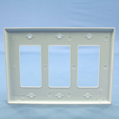 Cooper PJ263W White 3-Gang Decorator GFCI Nylon Mid-Size Wallplate Cover 15-pack
