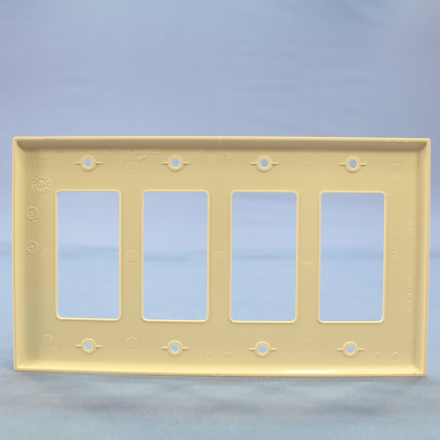 Cooper PJ264A Almond 4-Gang Decorator GFCI Rocker Nylon Wallplate Mid-Size Cover