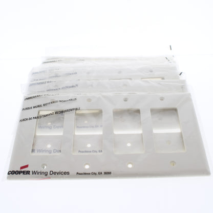 Cooper PJ264LA Light Almond 4-Gang Decorator GFCI Mid-Size Wallplate Cover 15pcs