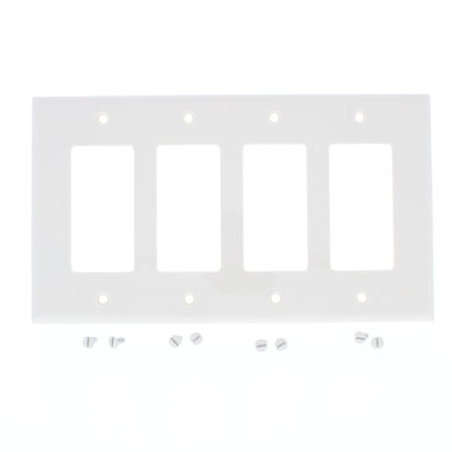 Cooper PJ264LA Light Almond 4-Gang Decorator GFCI Mid-Size Wallplate Cover 15pcs