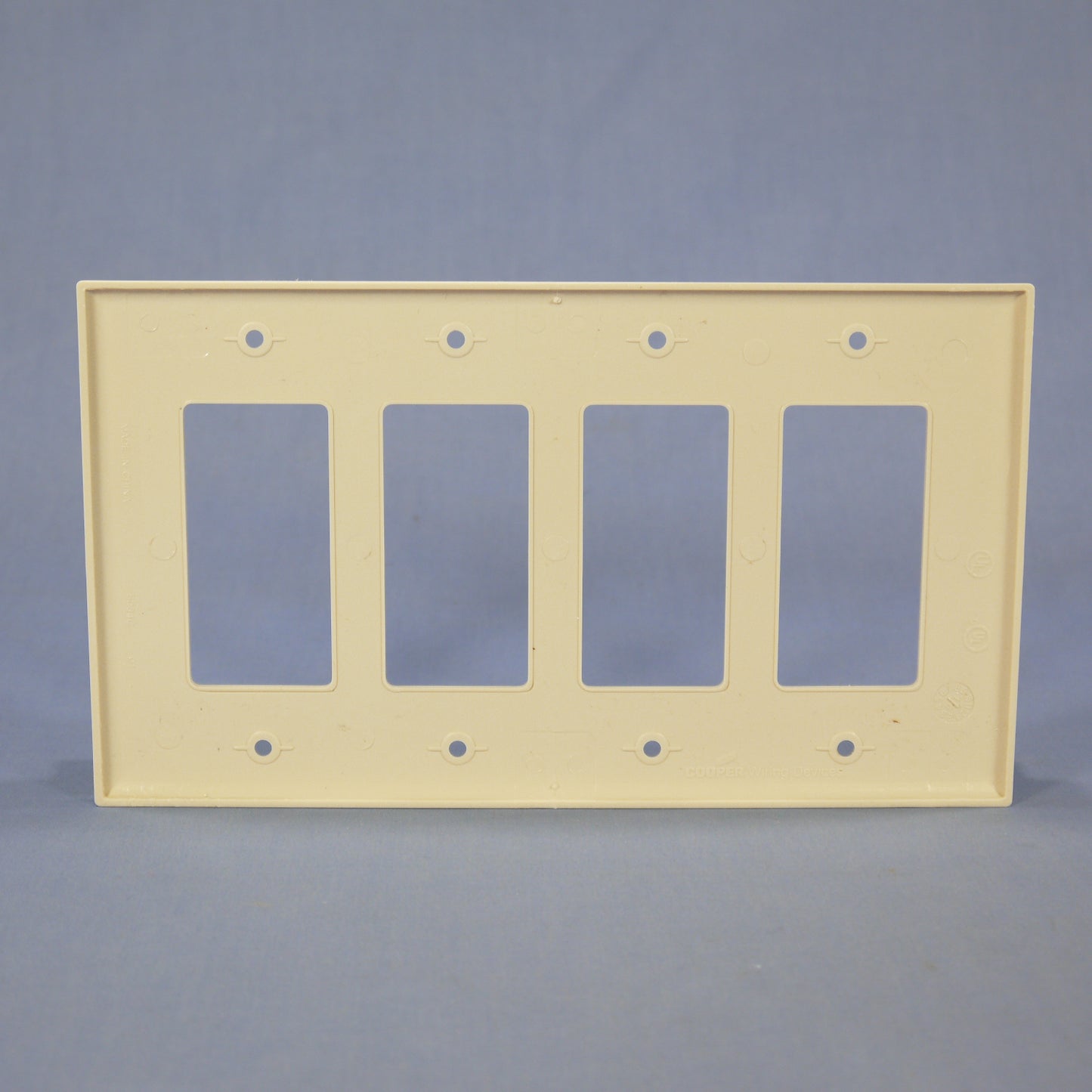 Cooper PJ264LA Light Almond 4-Gang Decorator GFCI Nylon Mid-Size Wallplate Cover