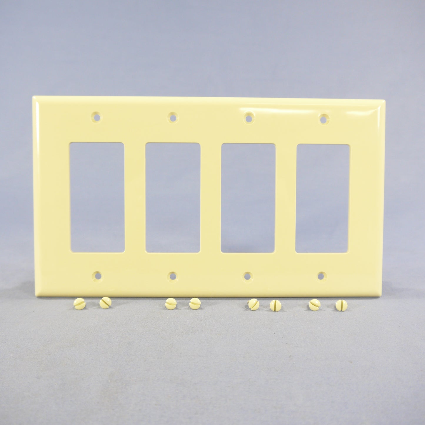 Cooper PJ264V Ivory 4-Gang Decorator GFCI Unbreakable Mid-Size Wallplate Cover
