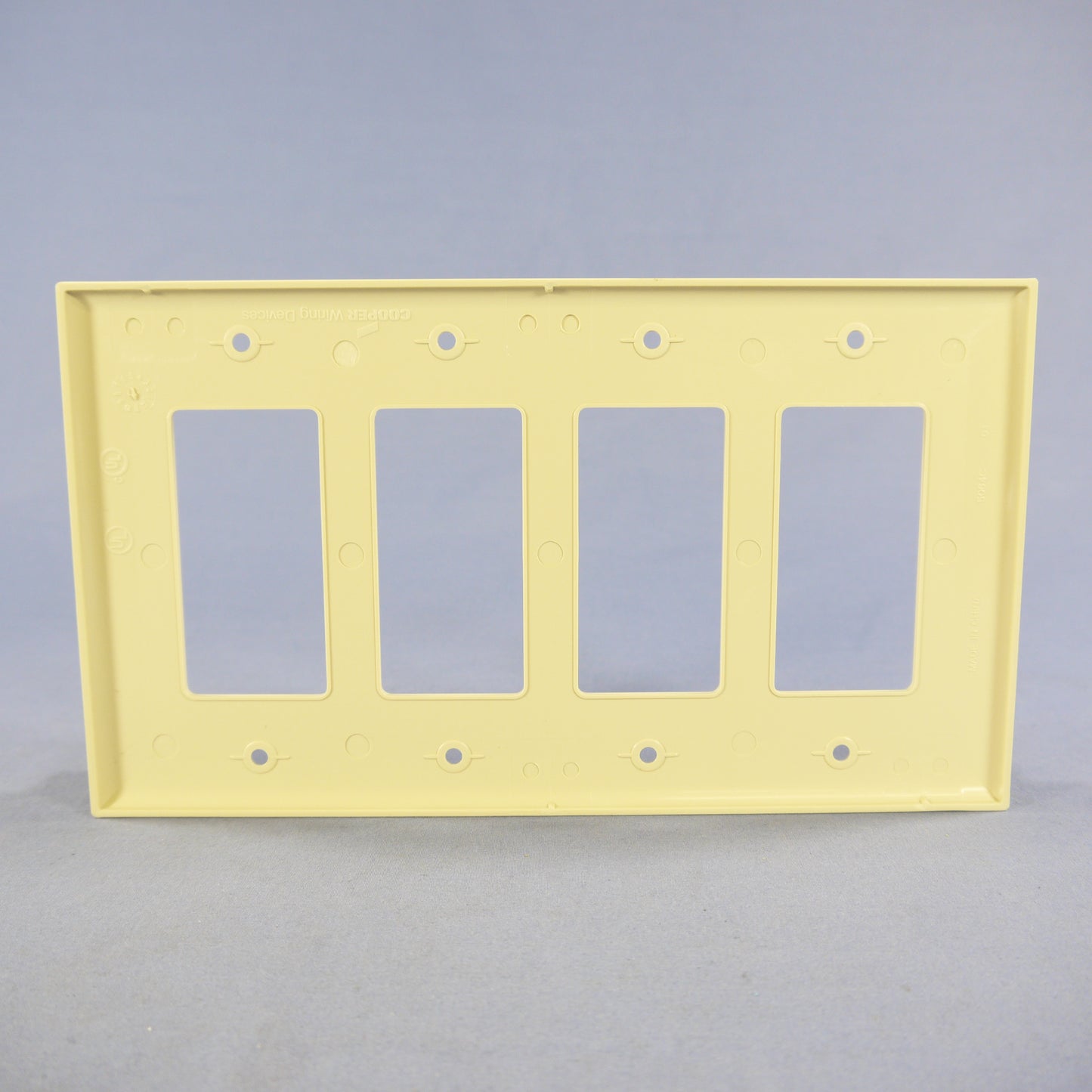 Cooper PJ264V Ivory 4-Gang Decorator GFCI Unbreakable Mid-Size Wallplate Cover