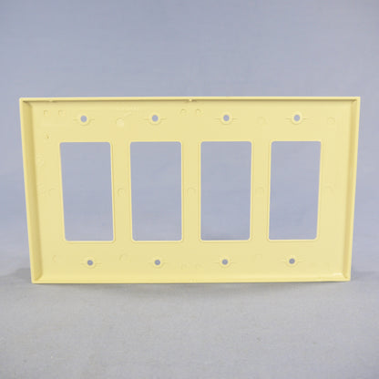 Cooper PJ264V Ivory 4-Gang Decorator GFCI Unbreakable Mid-Size Wallplate Cover