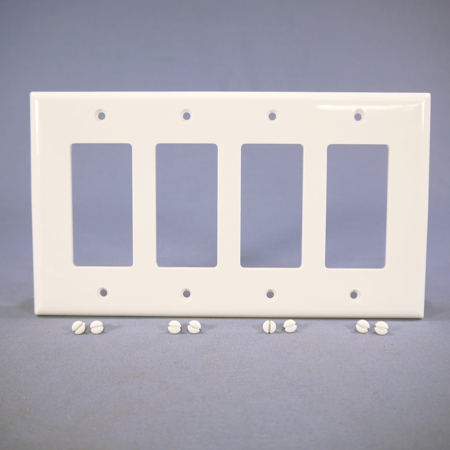 Cooper PJ264W White 4-Gang Decorator GFCI Unbreakable Mid-Size Wallplate Cover