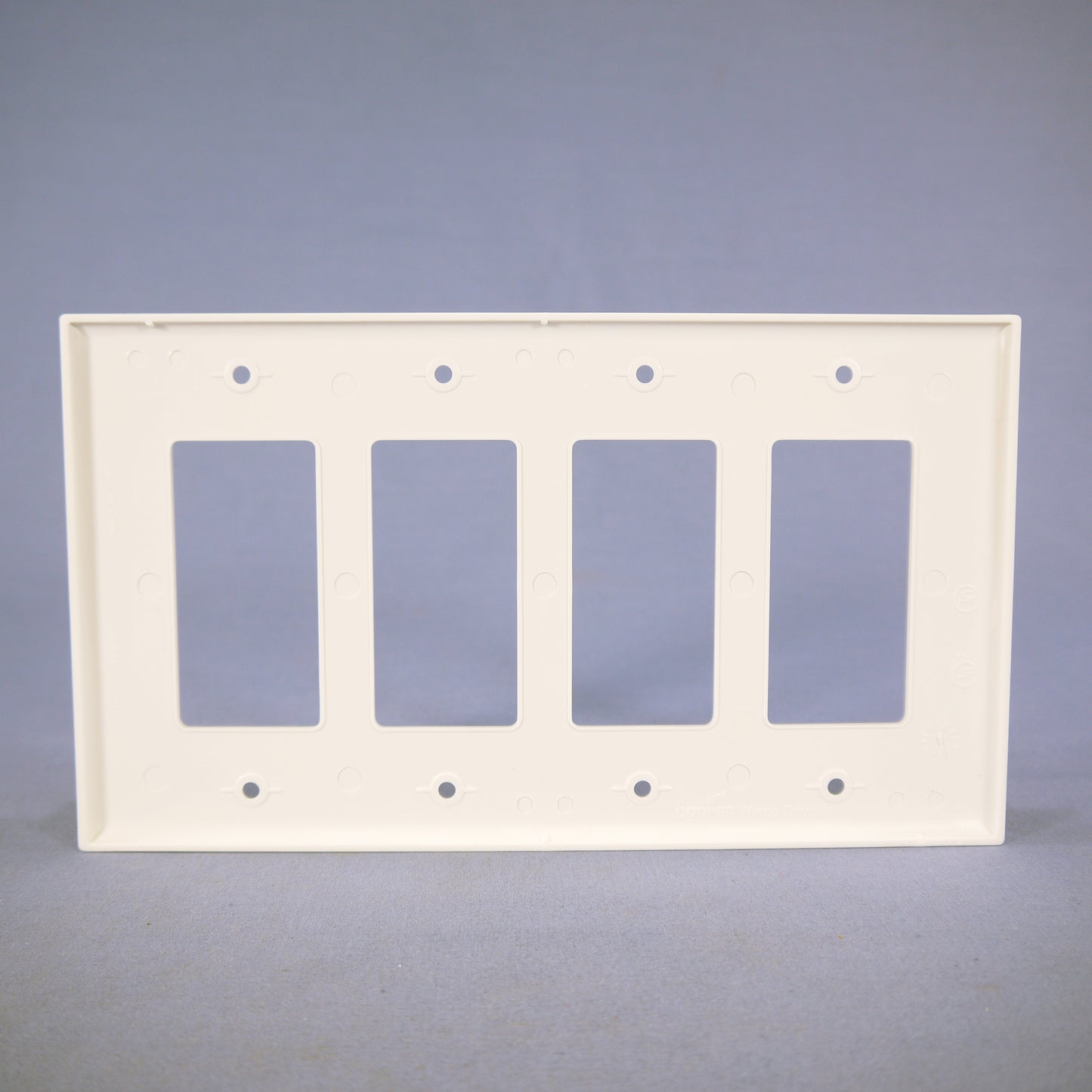 Cooper PJ264W White 4-Gang Decorator GFCI Unbreakable Mid-Size Wallplate Cover