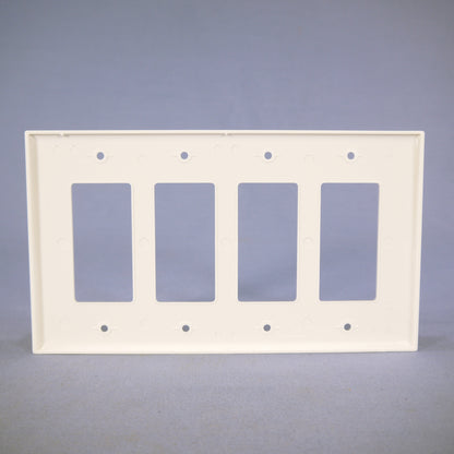 Cooper PJ264W White 4-Gang Decorator GFCI Unbreakable Mid-Size Wallplate Cover