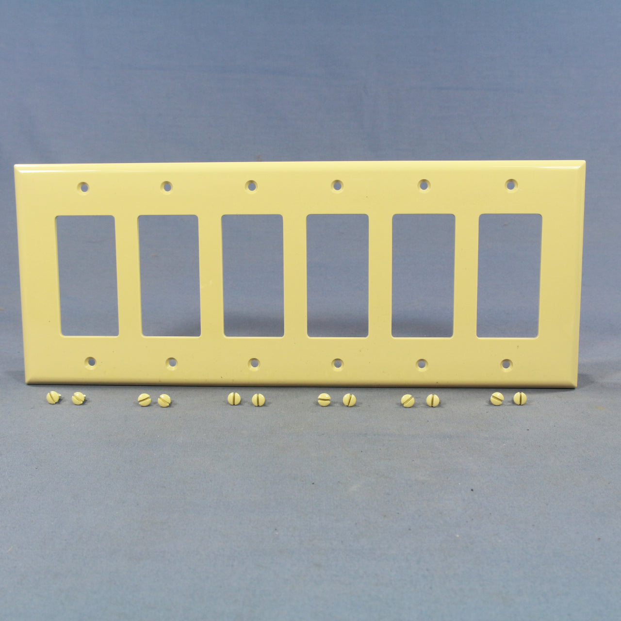 Cooper PJ266V Ivory 6-Gang Decorator Unbreakable Mid-size Nylon Wallplate Cover