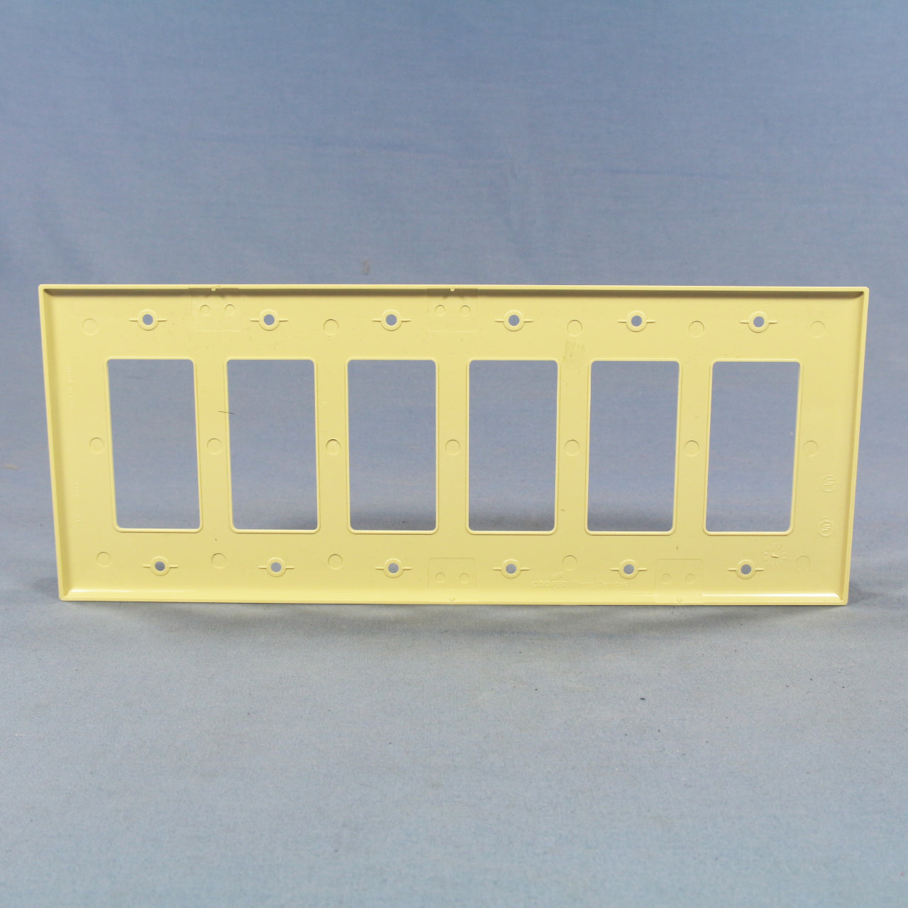Cooper PJ266V Ivory 6-Gang Decorator Unbreakable Mid-size Nylon Wallplate Cover