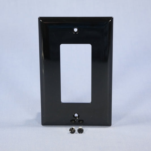 Cooper PJ26BK Black 1-Gang Decorator GFCI Unbreakable Mid-Size Wallplate Cover