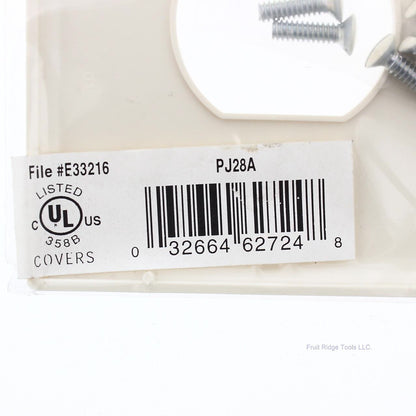 Cooper PJ28A Almond 3-Gang Polycarbonate Toggle Duplex Mid-Size Wallplate Cover