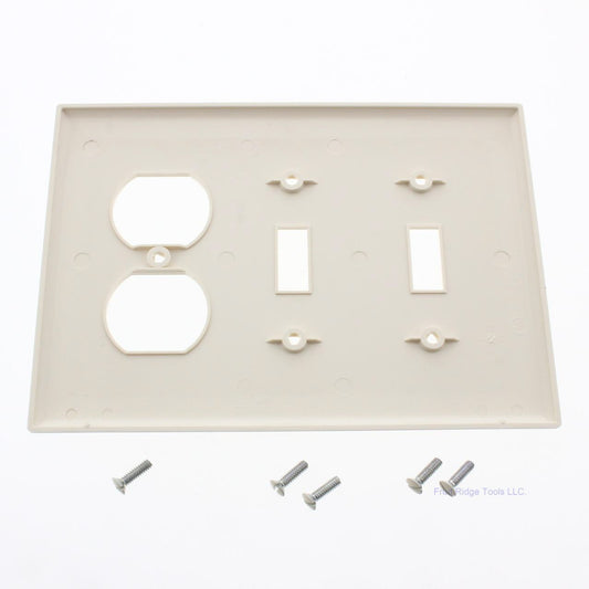 Cooper PJ28A Almond 3-Gang Polycarbonate Toggle Duplex Mid-Size Wallplate Cover