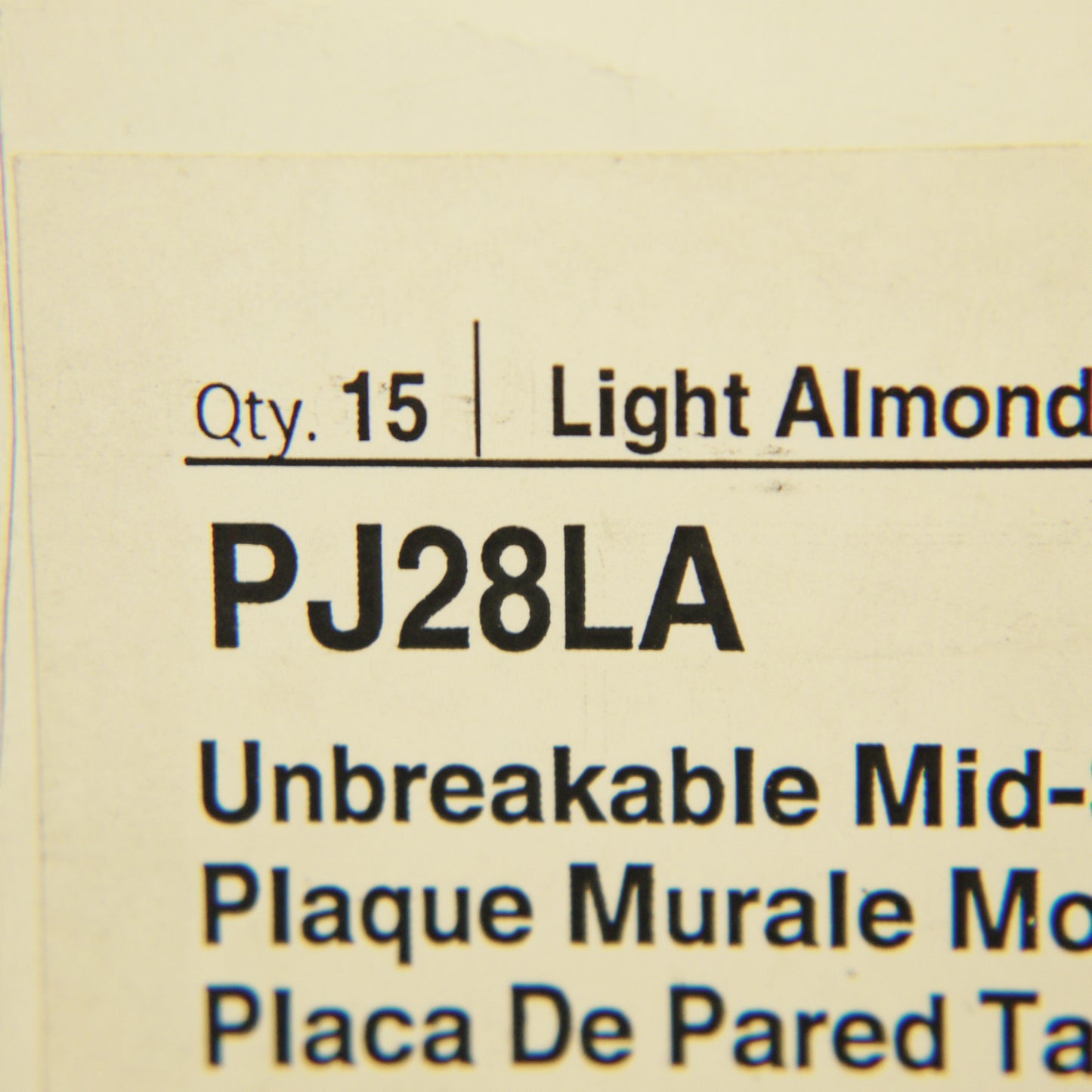 Cooper PJ28LA Lt Almond 3-Gang Mid-Size Receptacle Switch Nylon Wallplates 15pcs