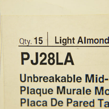 Cooper PJ28LA Lt Almond 3-Gang Mid-Size Receptacle Switch Nylon Wallplates 15pcs