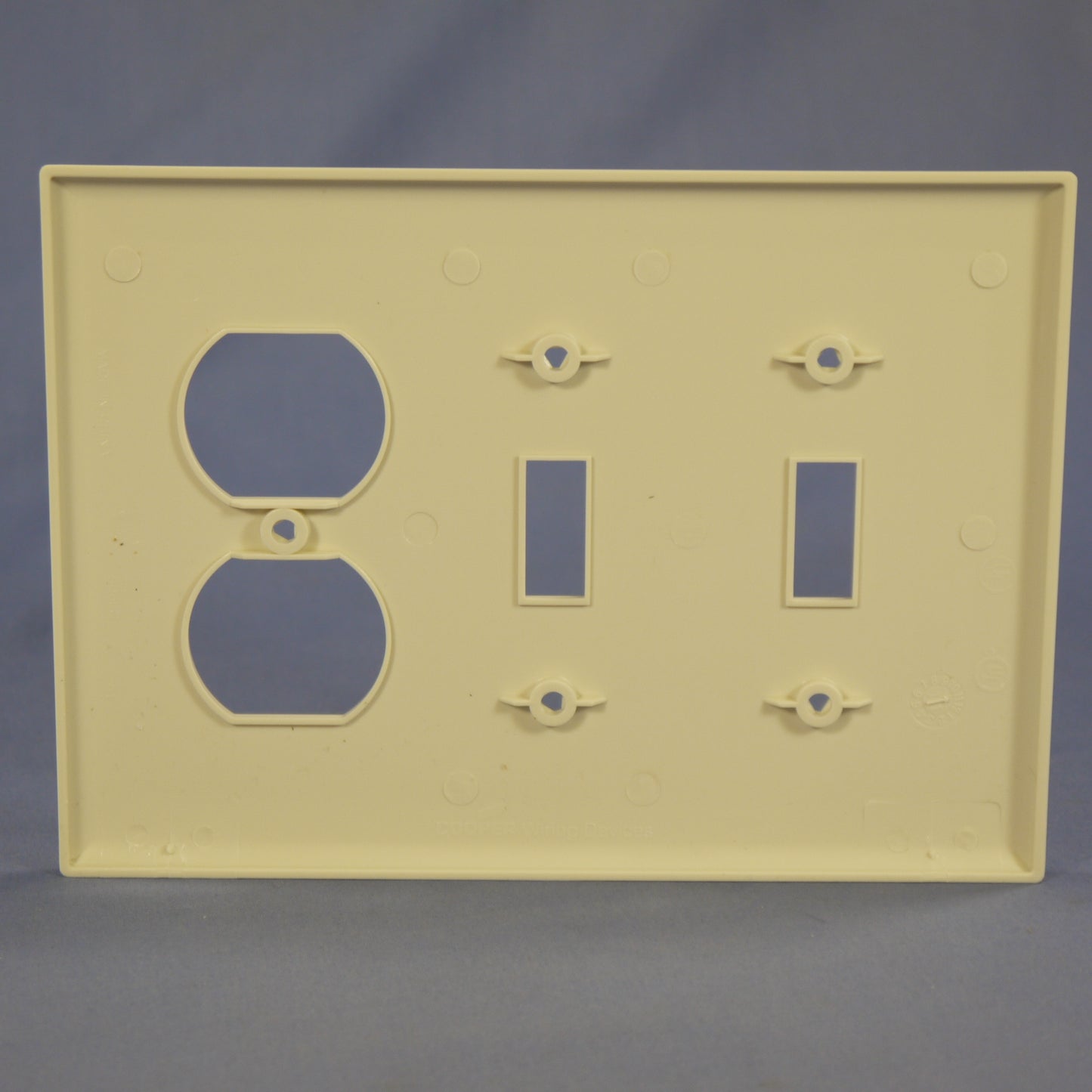 Cooper PJ28LA Light Almond 3-Gang Toggle Duplex Unbreakable Mid-Size Wallplate