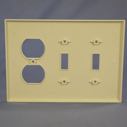Cooper PJ28LA Light Almond 3-Gang Toggle Duplex Unbreakable Mid-Size Wallplate