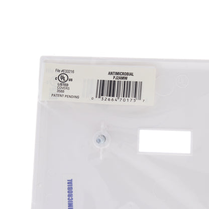 Cooper PJ2AMW White 2-Gang Toggle Switch Unbreakable Nylon Mid-Size Wallplate