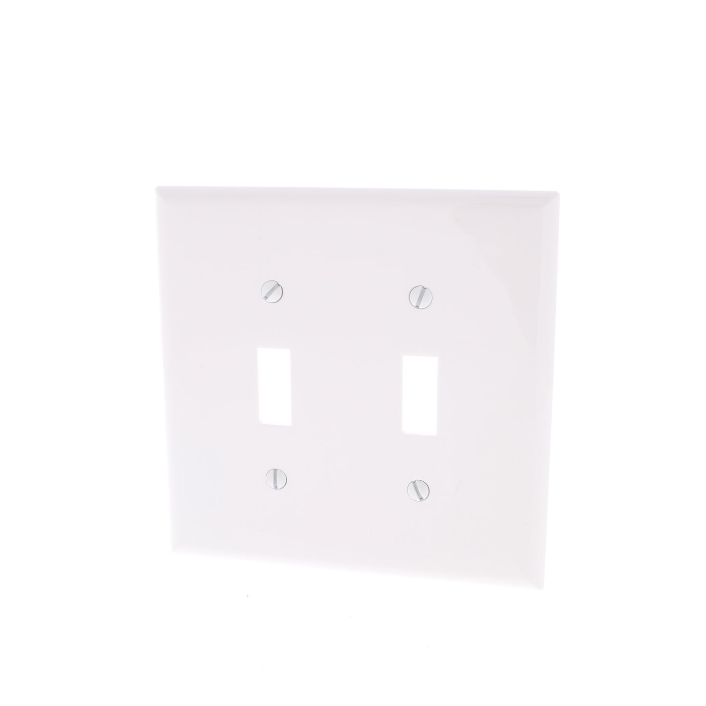 Cooper PJ2AMW White 2-Gang Toggle Switch Unbreakable Nylon Mid-Size Wallplate