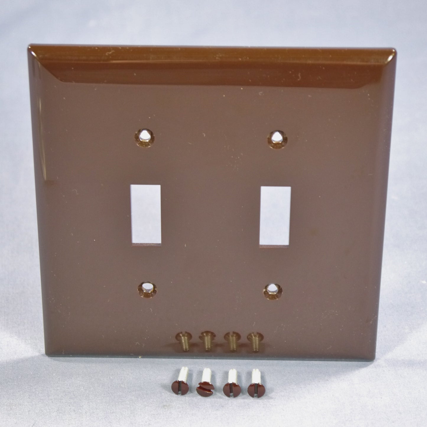 Cooper PJ2B Brown 2-Gang Toggle Switch Unbreakable Mid-Size Wallplate Cover