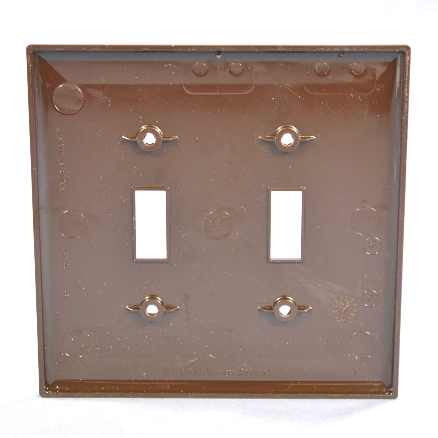 Cooper PJ2B Brown 2-Gang Toggle Switch Unbreakable Mid-Size Wallplate Cover