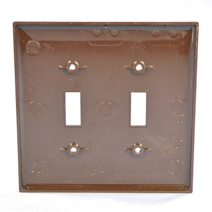Cooper PJ2B Brown 2-Gang Toggle Switch Unbreakable Mid-Size Wallplate Cover