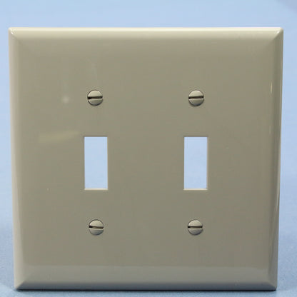 Cooper PJ2GY Gray 2-Gang Toggle Switch Unbreakable Mid-Size Wallplate Cover