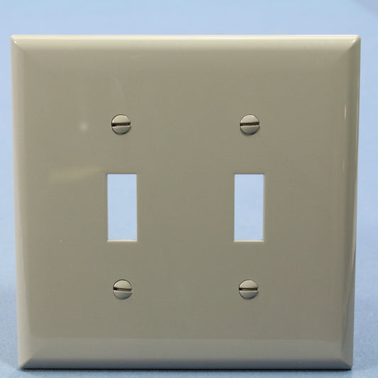 Cooper PJ2GY Gray 2-Gang Toggle Switch Unbreakable Mid-Size Wallplate Cover