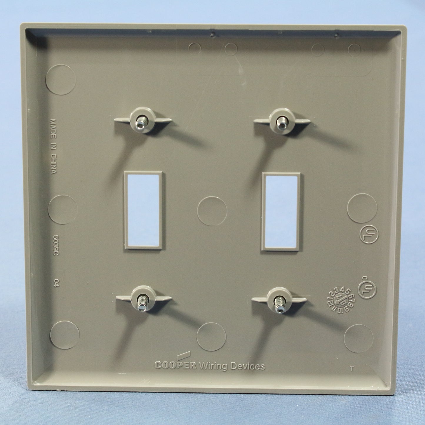Cooper PJ2GY Gray 2-Gang Toggle Switch Unbreakable Mid-Size Wallplate Cover