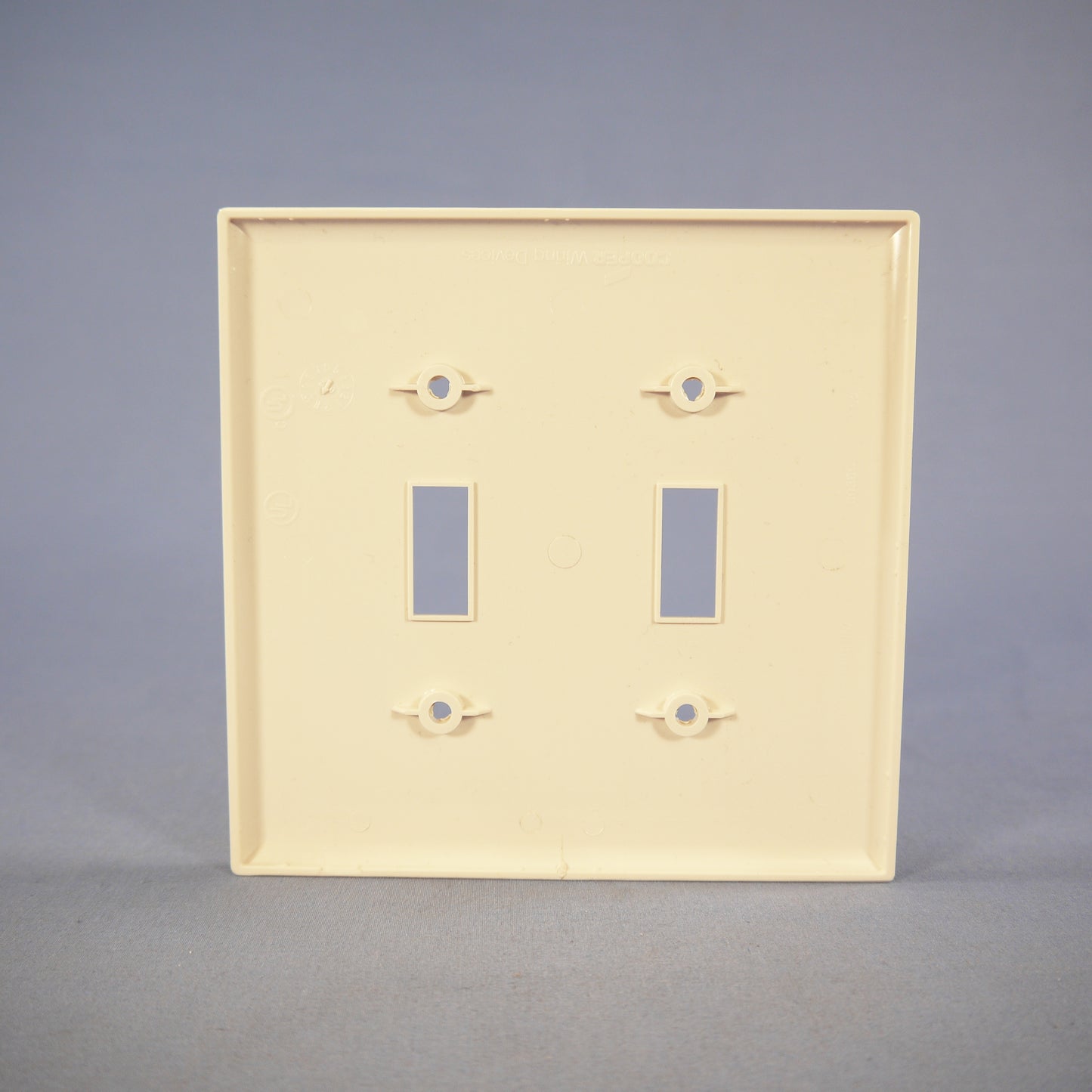 Cooper PJ2LA Light Almond 2-Gang Toggle Switch Unbreakable Mid-Size Wallplate