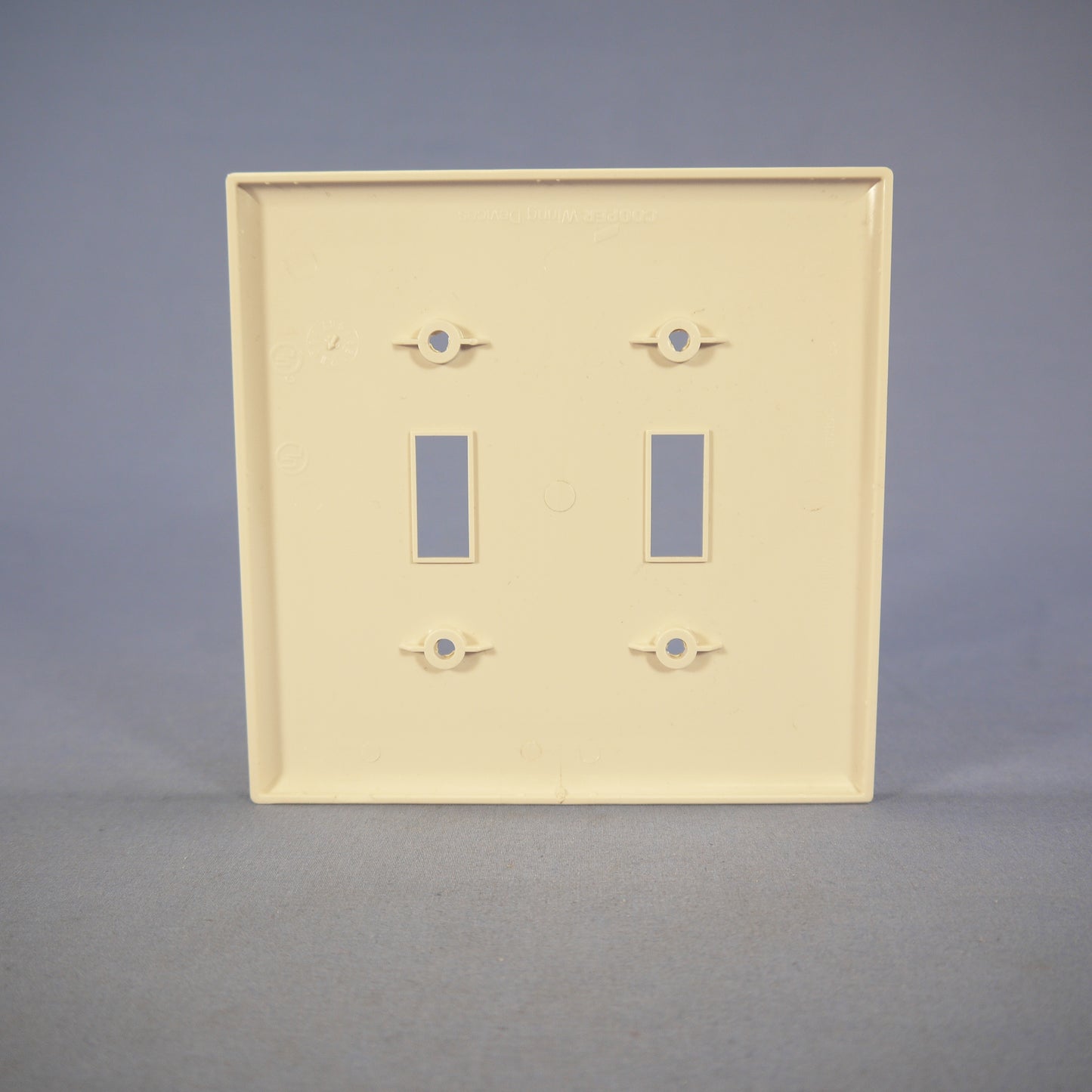 Cooper PJ2LA Light Almond 2-Gang Mid-Size Toggle Switch Nylon Wallplates 2-Pack