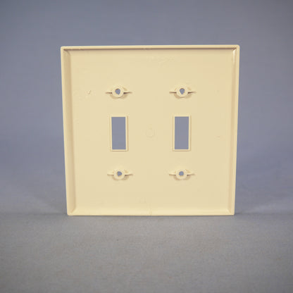 Cooper PJ2LA Light Almond 2-Gang Mid-Size Toggle Switch Nylon Wallplates 2-Pack