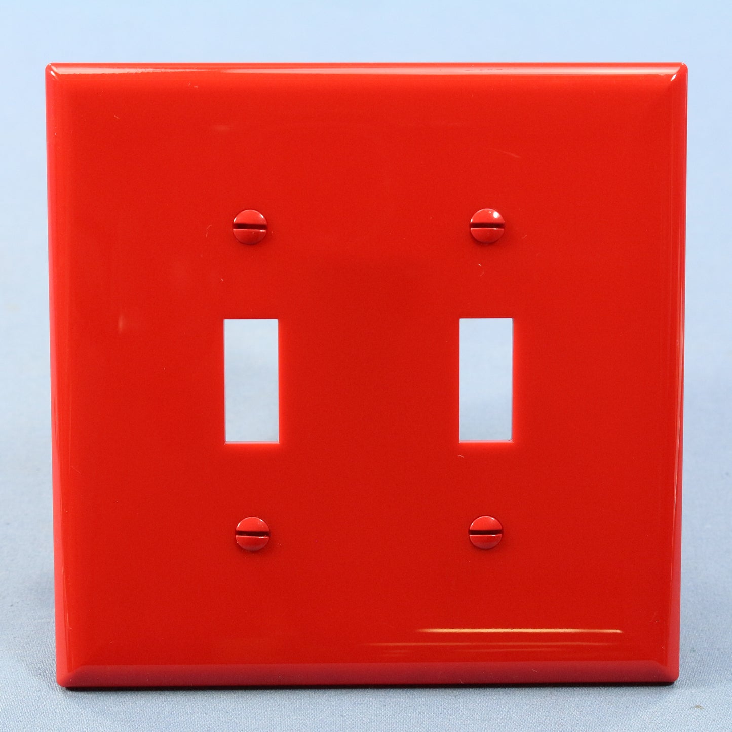 Cooper Red 2-Gang Mid-size Unbreakable Toggle Switch Cover Nylon Wallplate PJ2RD