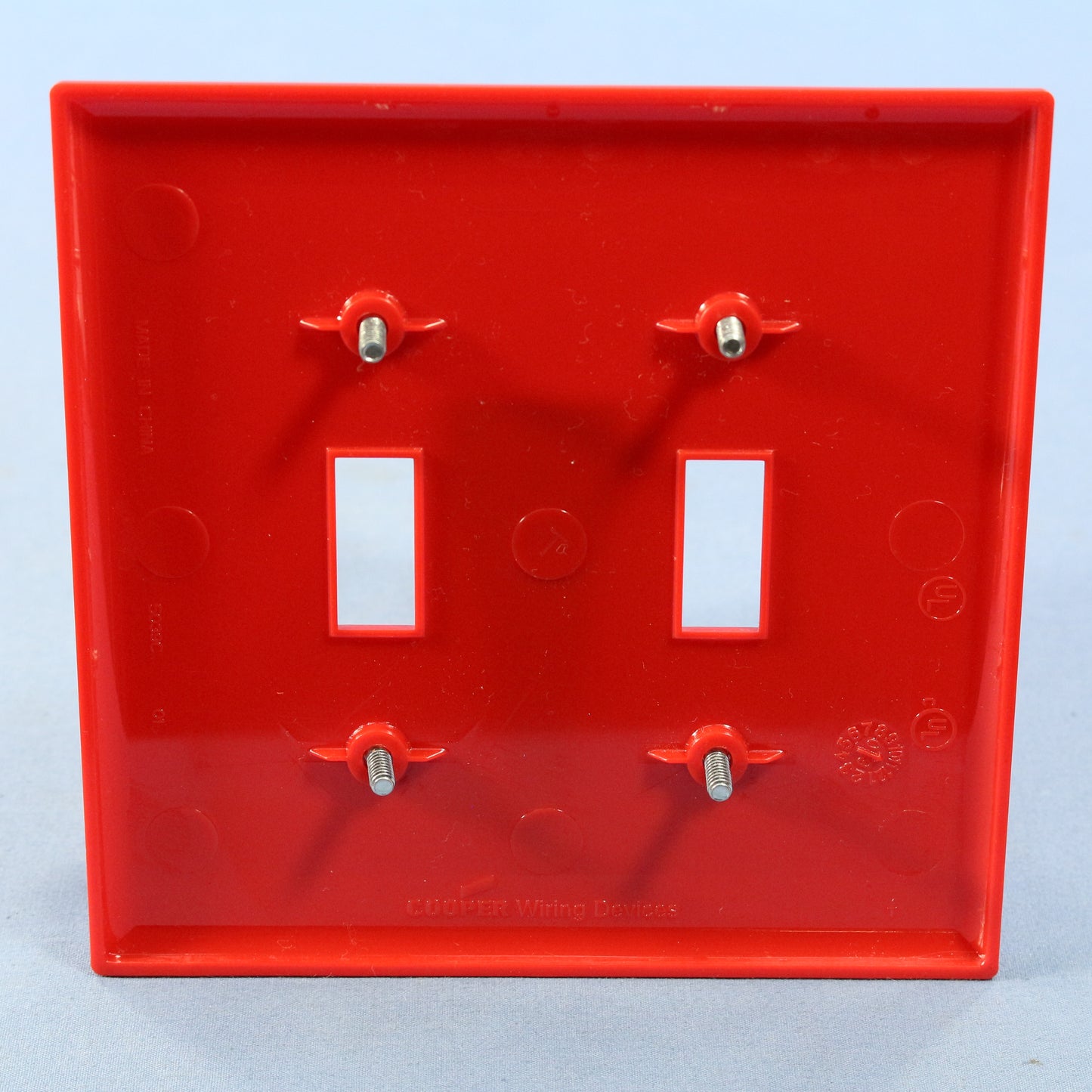 Cooper Red 2-Gang Mid-size Unbreakable Toggle Switch Cover Nylon Wallplate PJ2RD