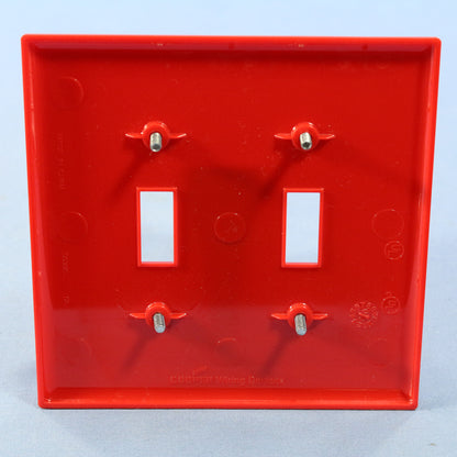 Cooper Red 2-Gang Mid-size Unbreakable Toggle Switch Cover Nylon Wallplate PJ2RD