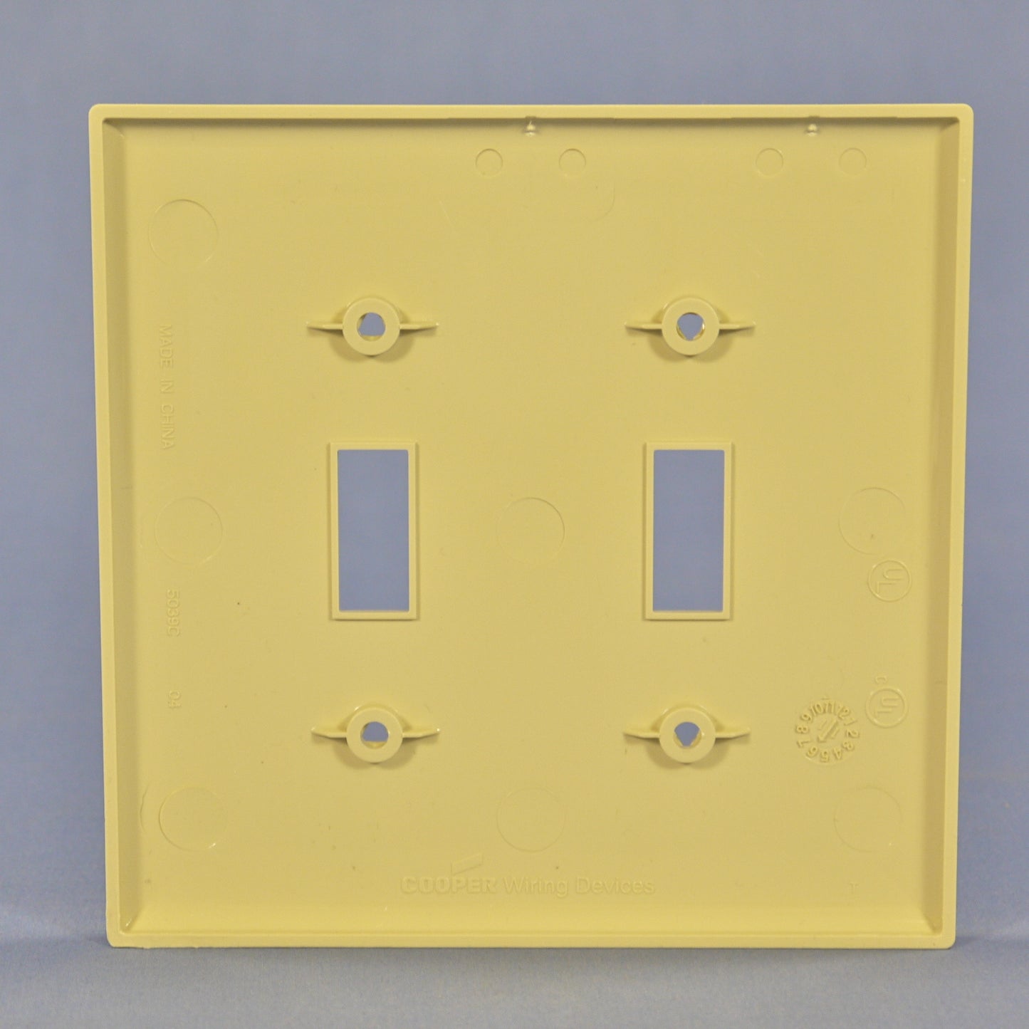 Cooper PJ2V Ivory 2-Gang Toggle Switch Unbreakable Mid-Size Wallplate Cover