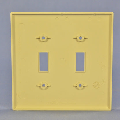 Cooper PJ2V Ivory 2-Gang Toggle Switch Unbreakable Mid-Size Wallplate Cover