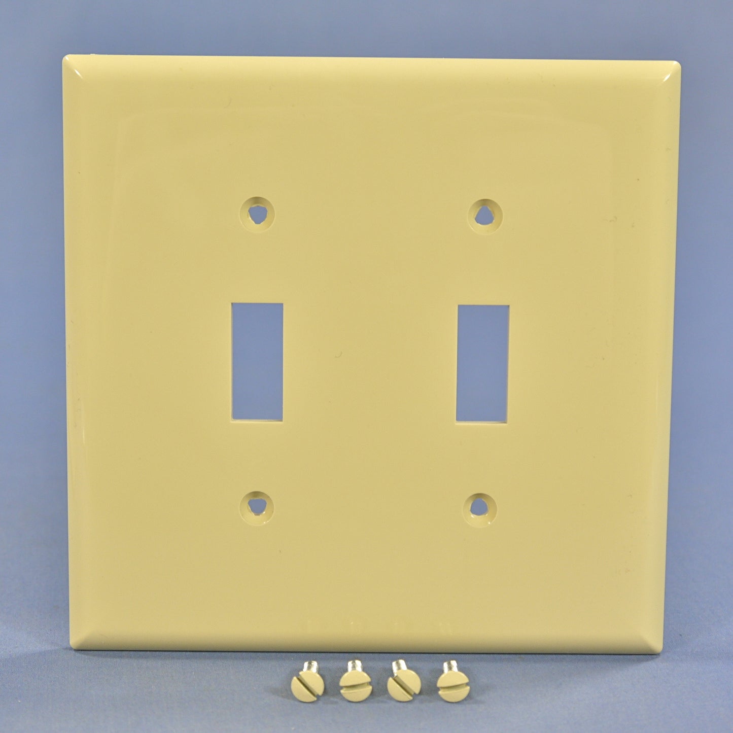 Cooper PJ2V Ivory 2-Gang Toggle Unbreakable Nylon Mid-Size Wallplate Cover 2pcs