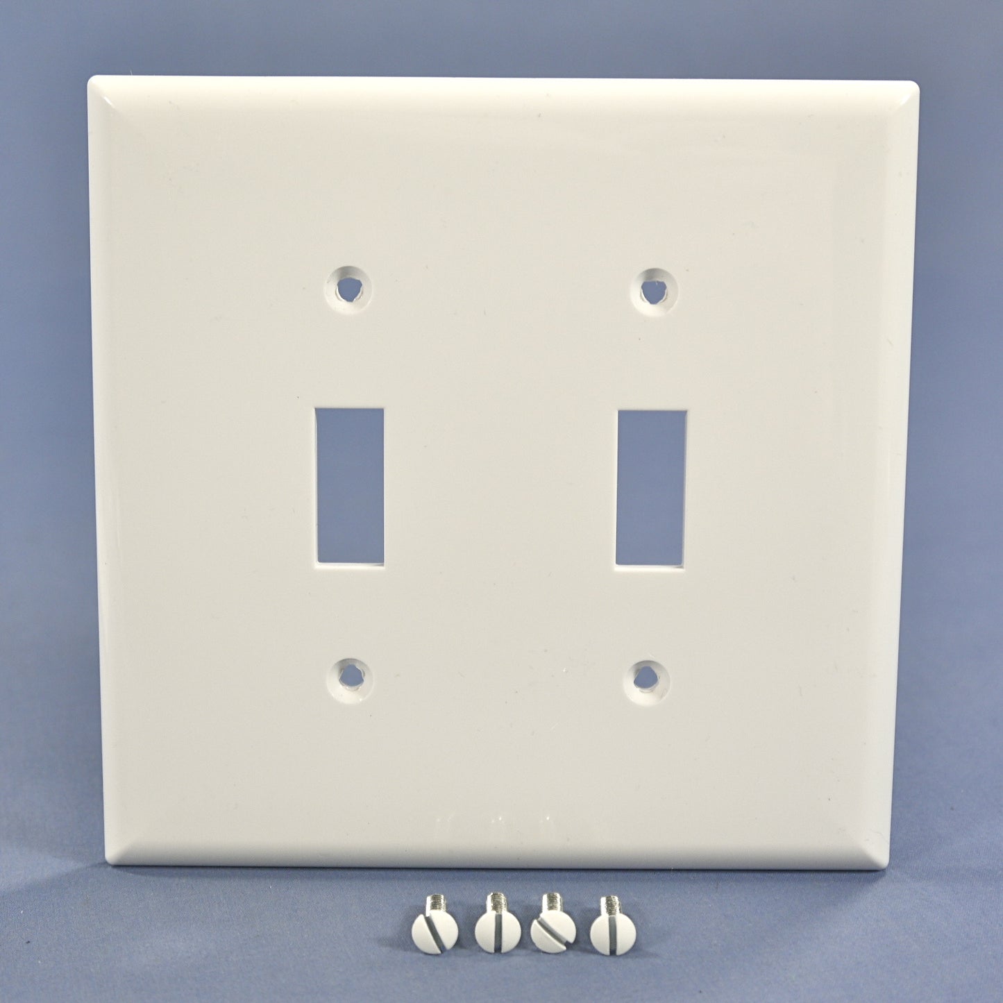Cooper PJ2W White 2-Gang Toggle Unbreakable Nylon Mid-Size Wallplate Cover 2pcs