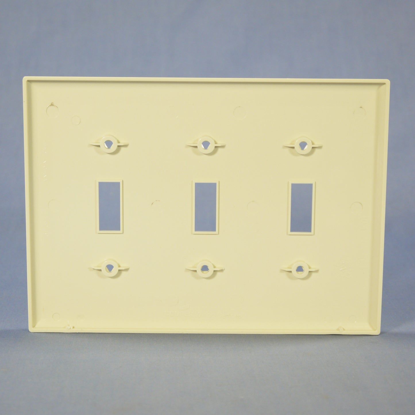 Cooper PJ3A Almond 3-Gang Toggle Switch Unbreakable Nylon Mid-Size Wallplate