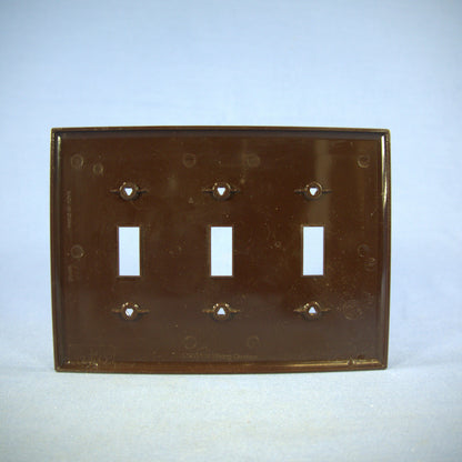 Cooper PJ3B Brown 3-Gang Toggle Switch Unbreakable Mid-Size Wallplate Cover
