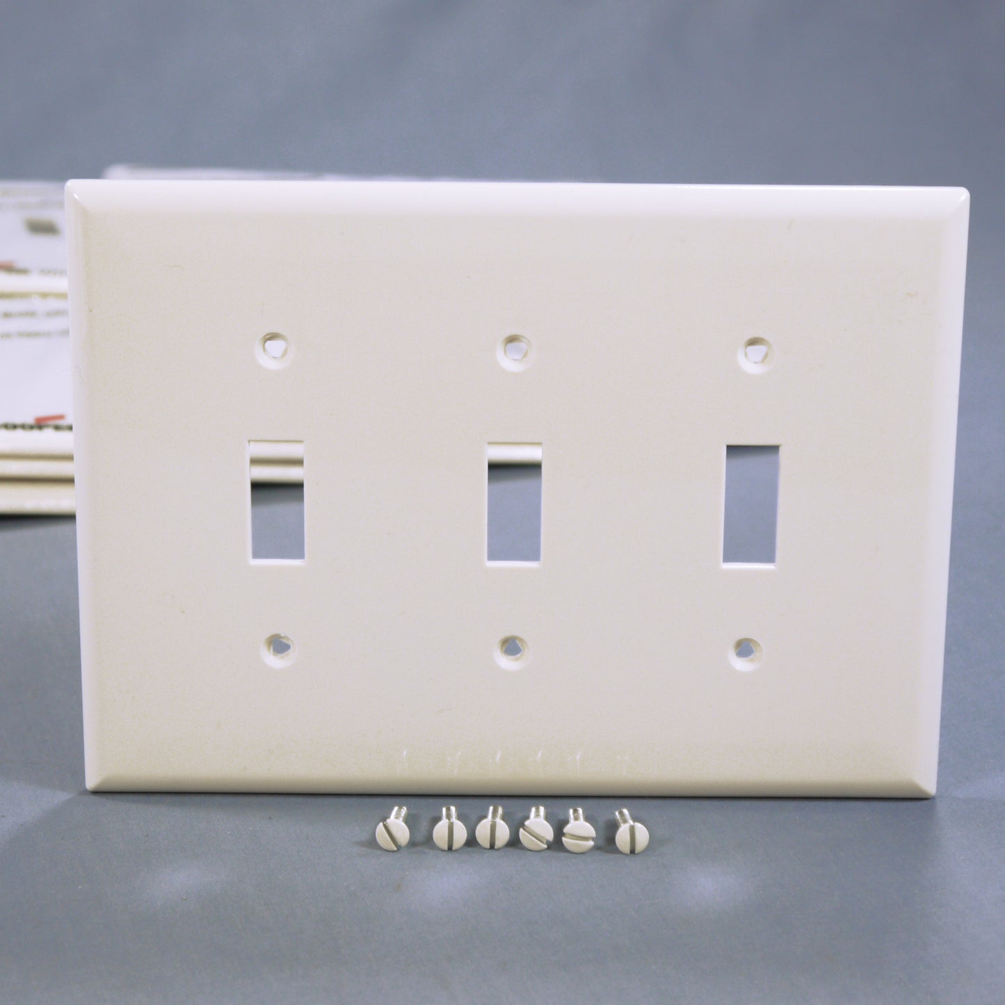 Cooper PJ3LA Lt Almond 3-Gang Mid-size Toggle Switch Cover Nylon Wallplate 15pcs