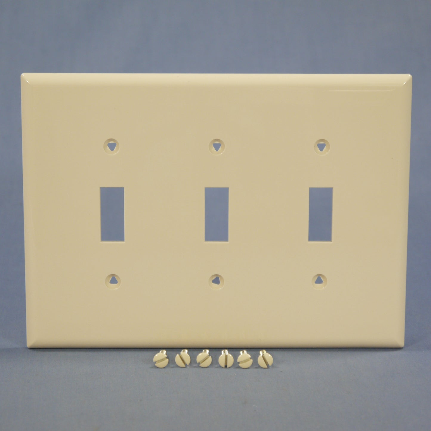 Cooper PJ3LA Light Almond 3-Gang Toggle Switch Unbreakable Mid-Size Wallplate